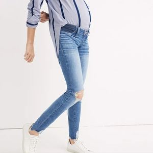 Madewell Maternity Skinny Jeans: Knee-Rip Edition Size 29